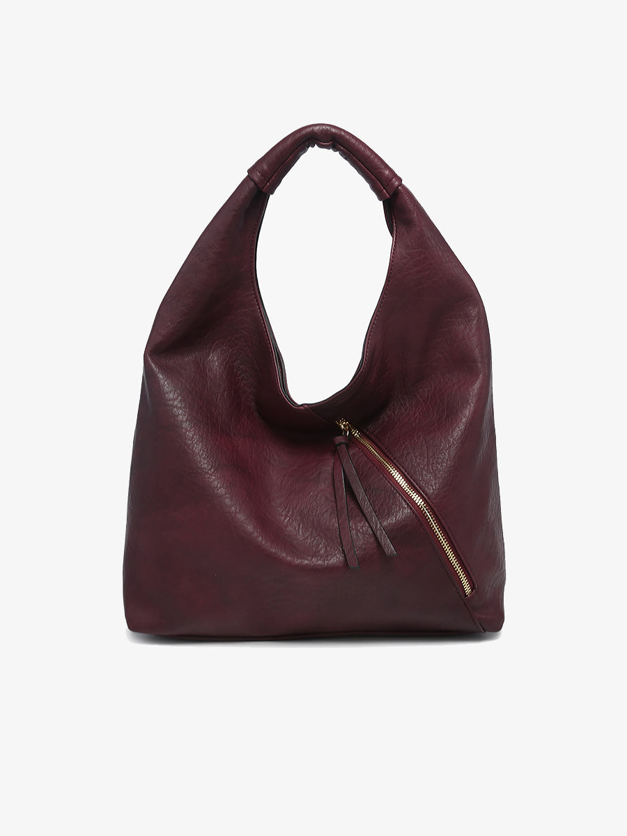 Kat Vegan Hobo Wine - Jen & Co. vegan handbag