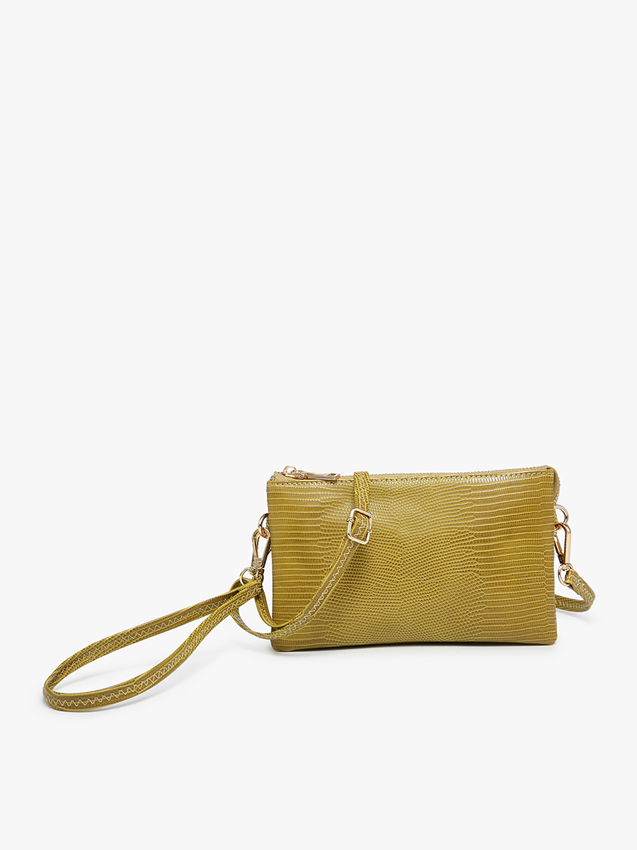 Riley Vegan Lizard Crossbody Fern - Jen & Co. vegan handbag