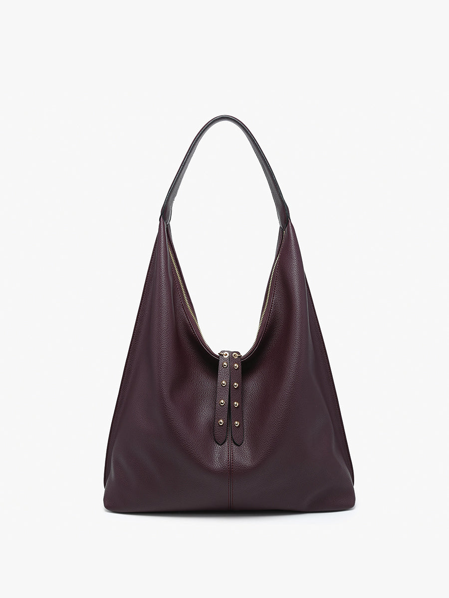 Tori Vegan Slouchy Hobo Dark Purple - Jen & Co. vegan handbag