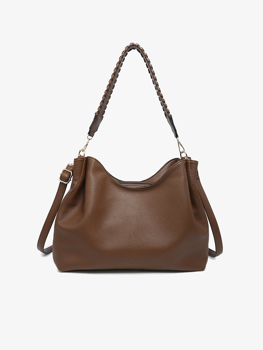 Grace Vegan Whipstitch Tote Brown - Jen & Co. vegan handbag