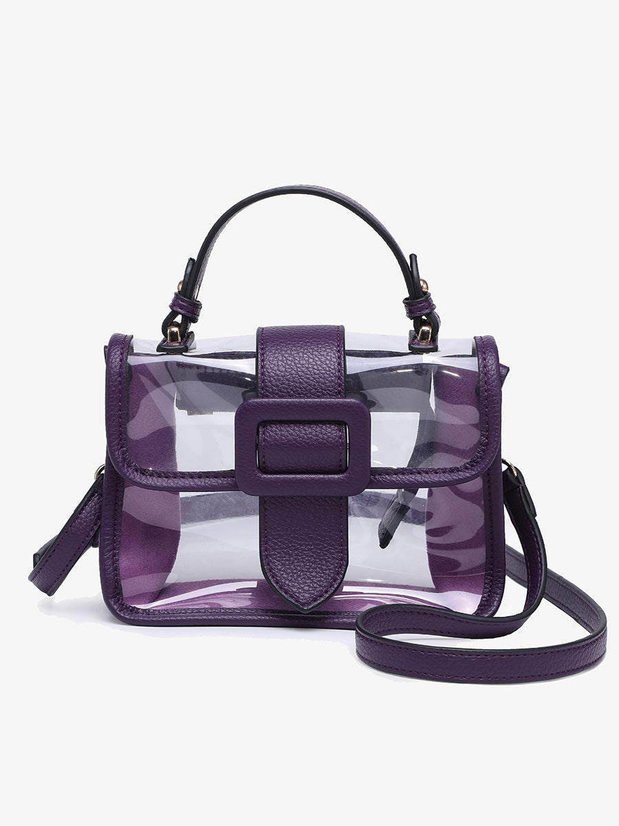 Toni Clear Crossbody Purple - Jen & Co. vegan handbag
