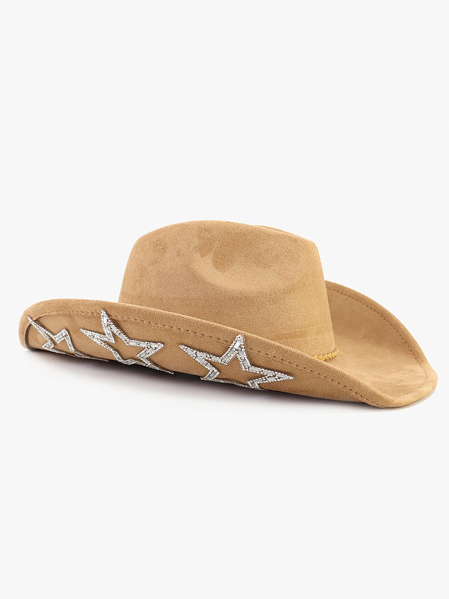 Tabitha Star Cowboy Hat Tan - Jen & Co. vegan handbag