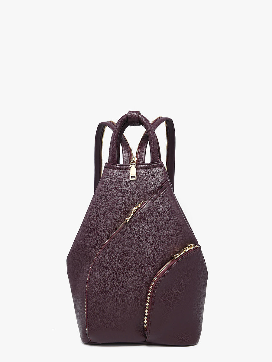 Maura Vegan Backpack Cherry Lacquer - Jen & Co. vegan handbag