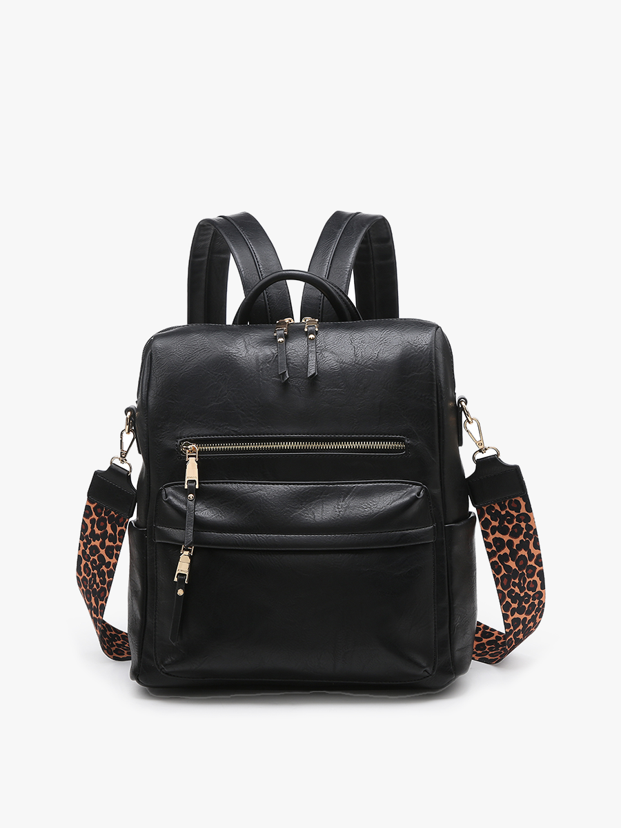 Amelia Vegan Backpack Black - Jen & Co. vegan handbag
