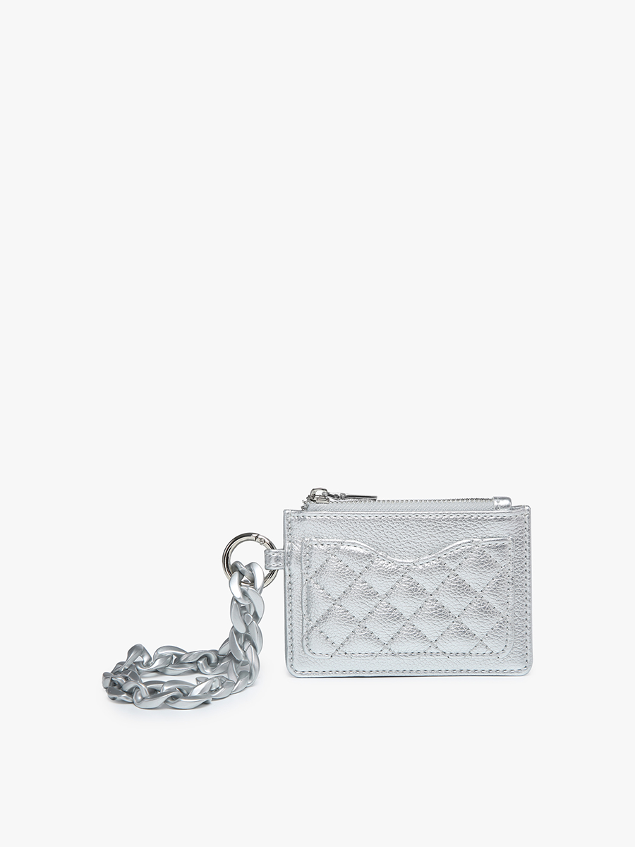 Rhodes Vegan Quilted Bangle Silver - Jen & Co. vegan handbag