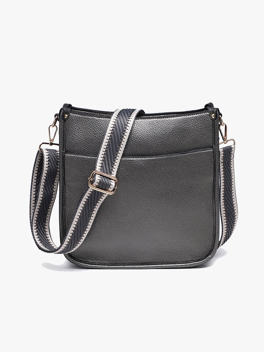 Posie Vegan Crossbody Gunmetal - Jen & Co. vegan handbag