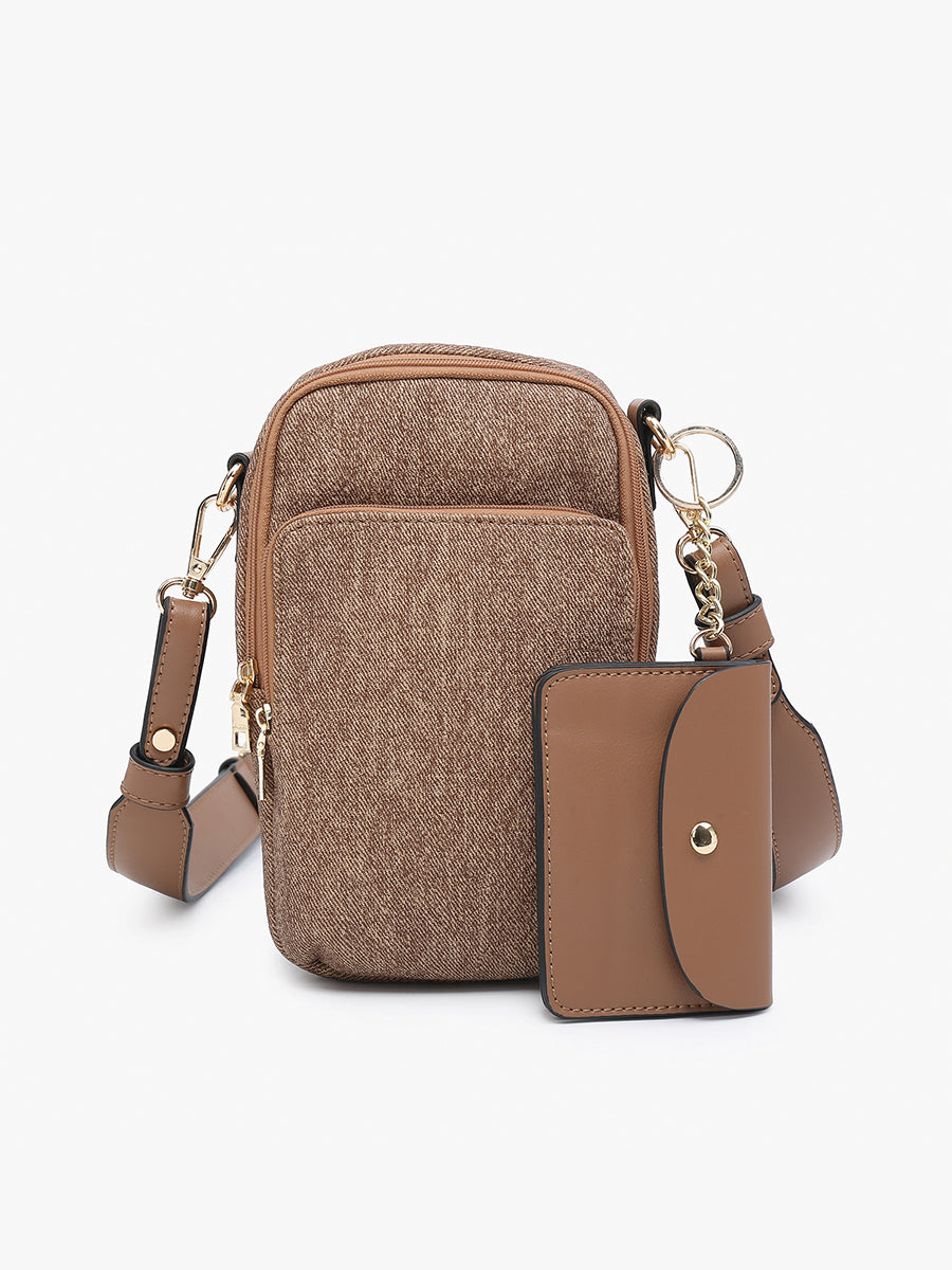 Parker Denim Crossbody Brown - Jen & Co. vegan handbag