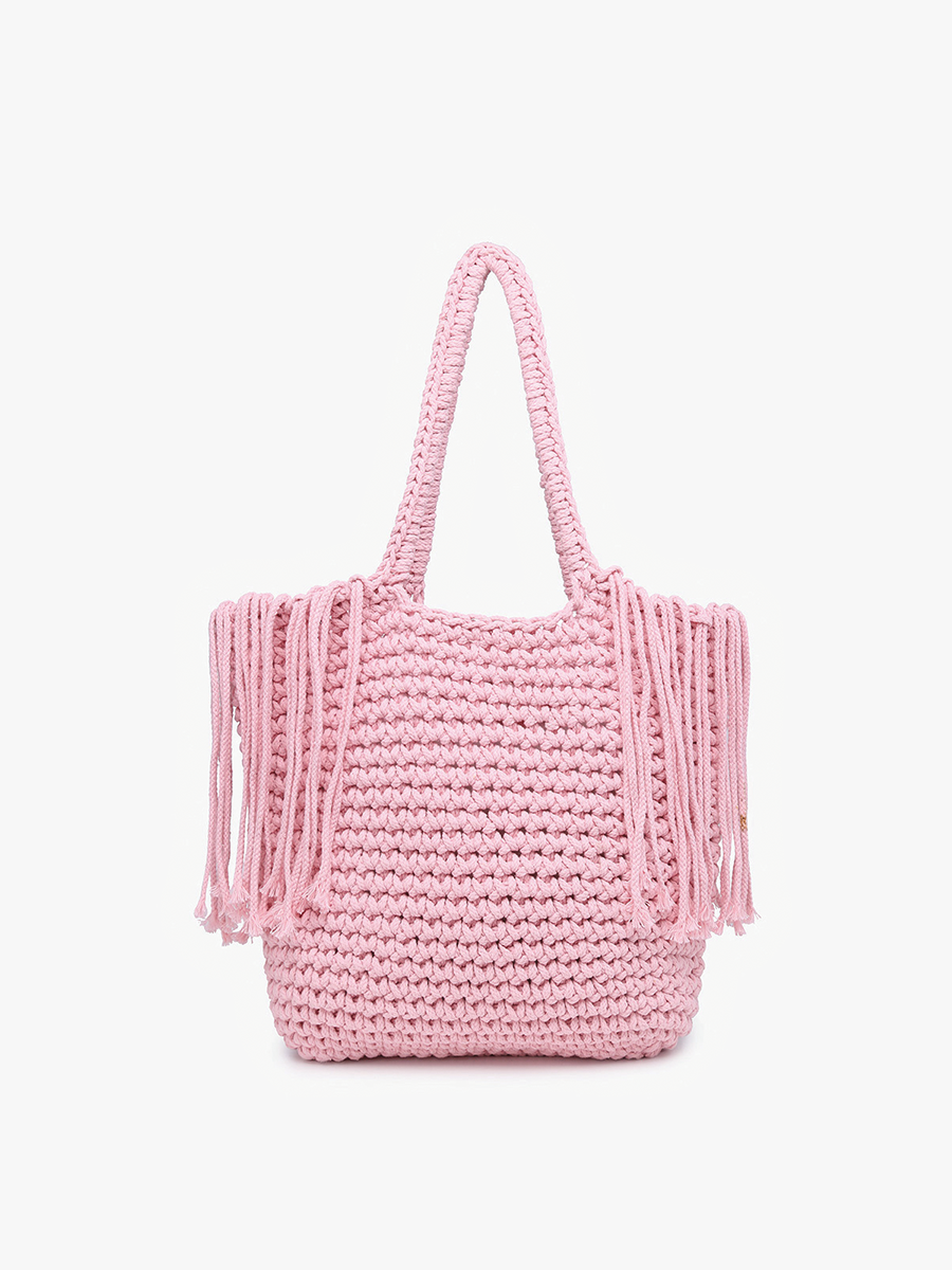 Gracie Macrame Satchel - Jen & Co. vegan handbag