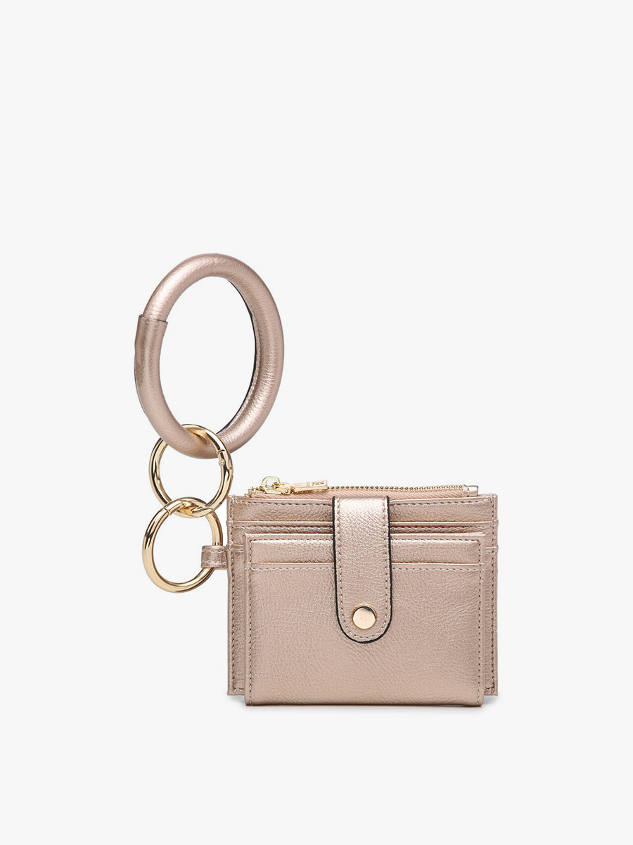 Sammie Vegan Wallet w/ Bangle Rose Gold - Jen & Co. vegan handbag