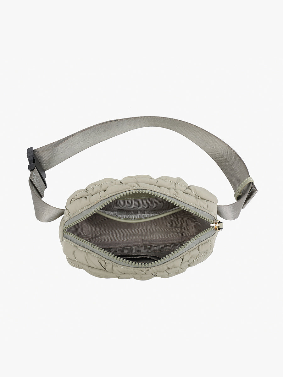 Chrissy Quilted Nylon Belt Bag - Jen & Co. vegan handbag
