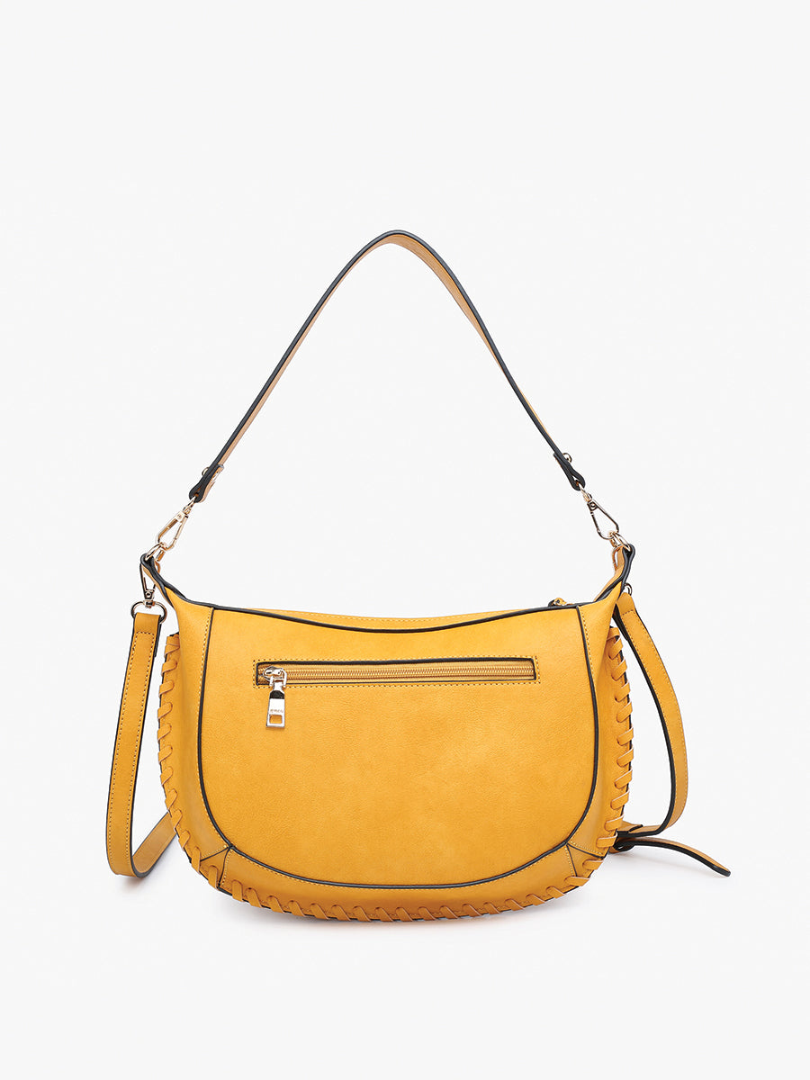 Sierra Vegan Whipstitch Saddle Bag - Jen & Co. vegan handbag