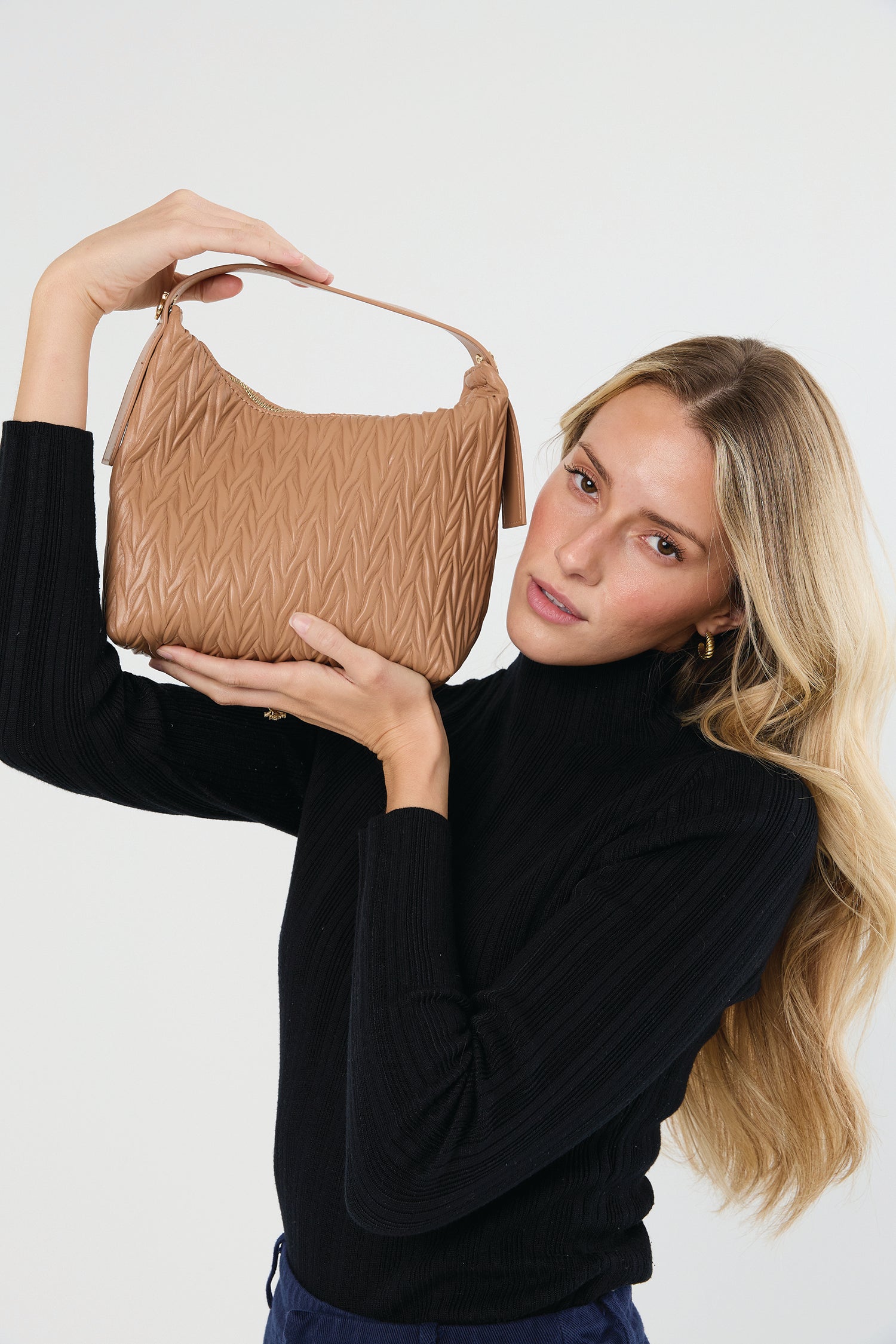 Brenna Vegan Patterned Shoulder Bag - Jen & Co. vegan handbag