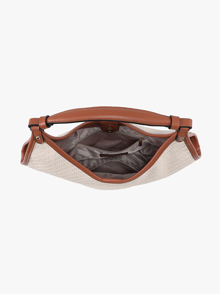 Jade Vegan Faux Woven Hobo - Jen & Co. vegan handbag