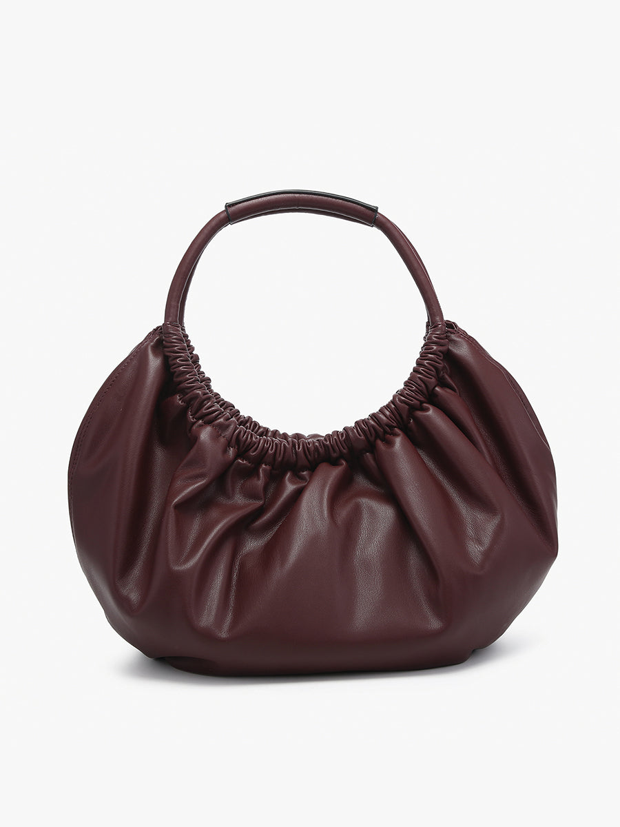 Lena Vegan Ruched Shoulder Bag Merlot - Jen & Co. vegan handbag