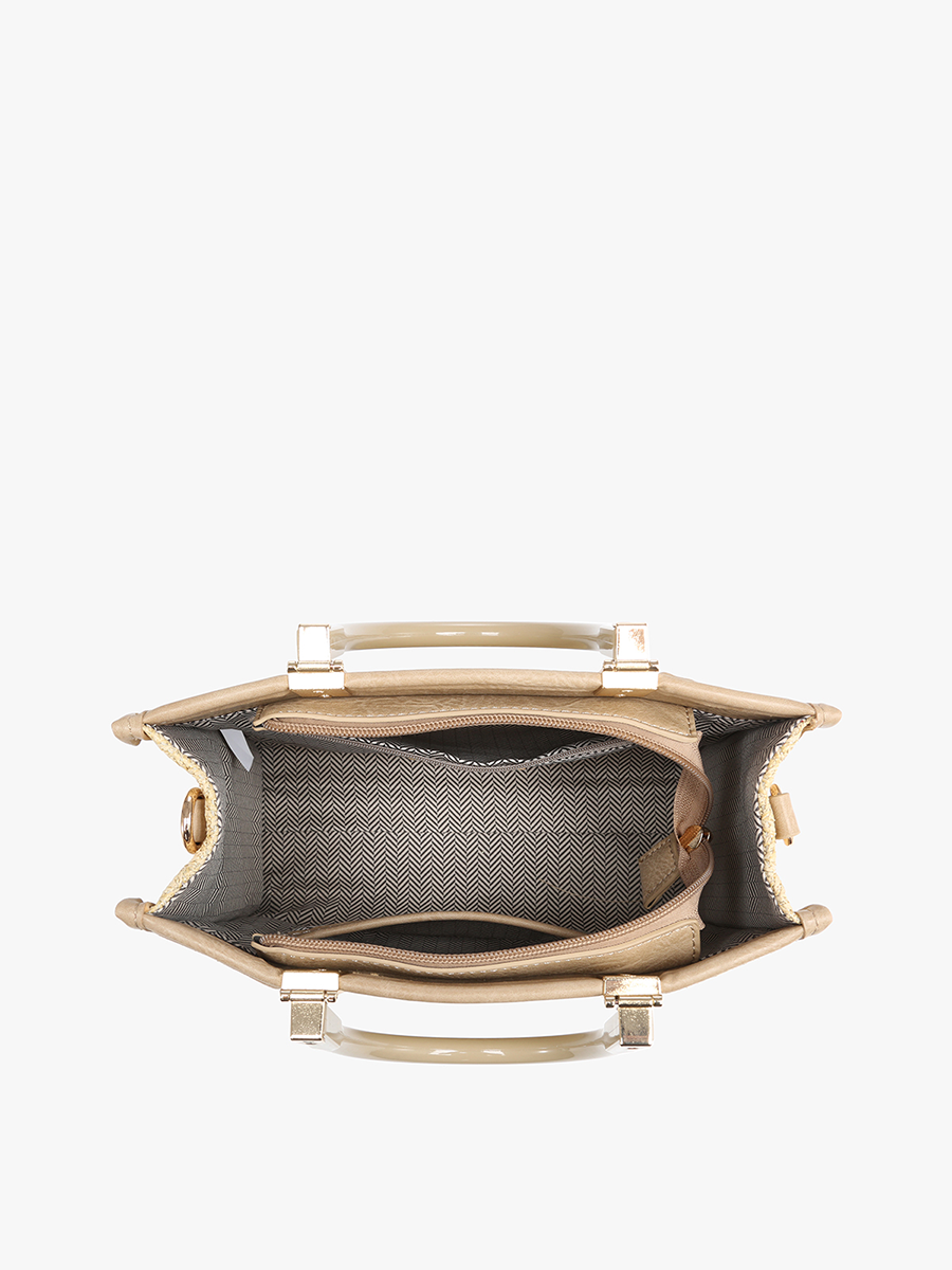 Kaya Vegan Rattan Satchel - Jen & Co. vegan handbag