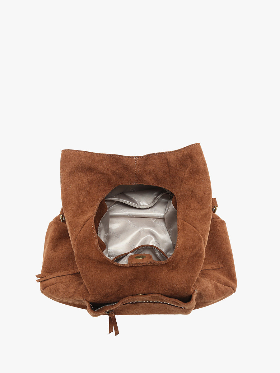 Heidi Vegan Suede Hobo - Jen & Co. vegan handbag