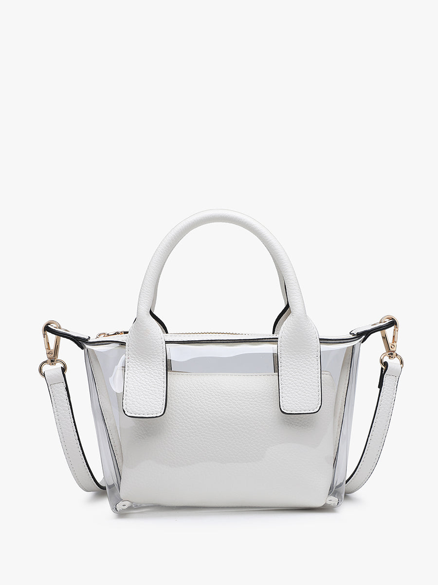 Amora Vegan Clear Crossbody Off White - Jen & Co. vegan handbag