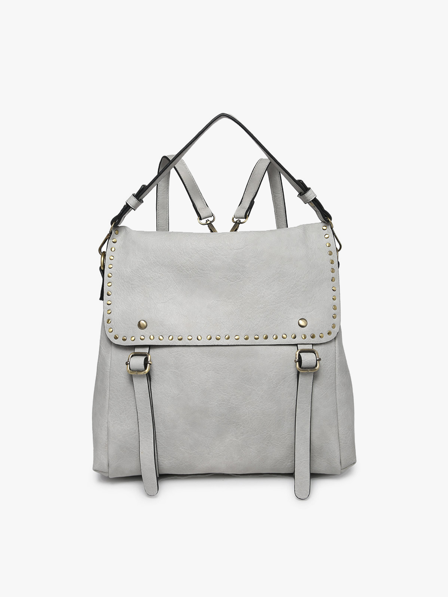 Indigo Vegan Backpack Lt. Grey - Jen & Co. vegan handbag