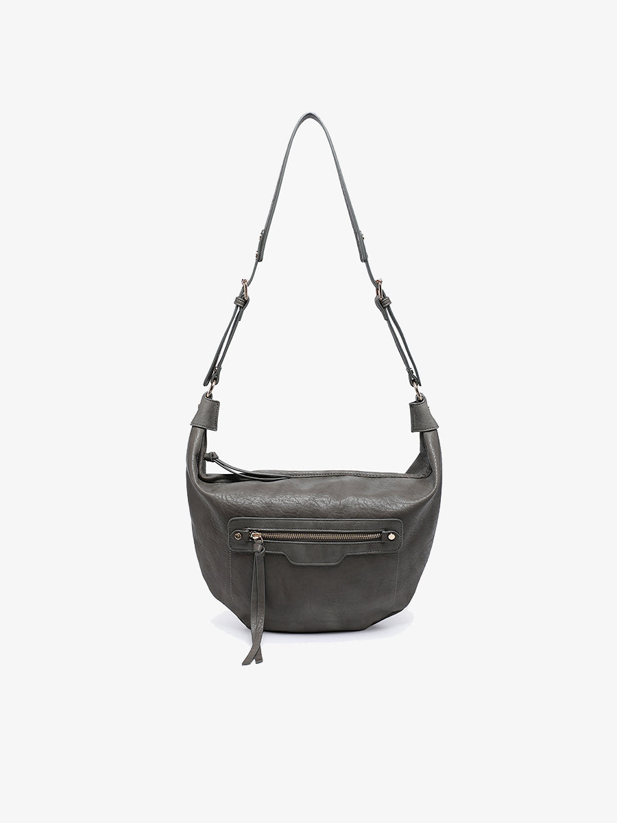 Leigh Vegan Hobo Charcoal - Jen & Co. vegan handbag