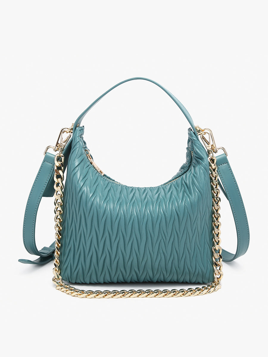 Brenna Vegan Patterned Shoulder Bag Ocean Blue - Jen & Co. vegan handbag