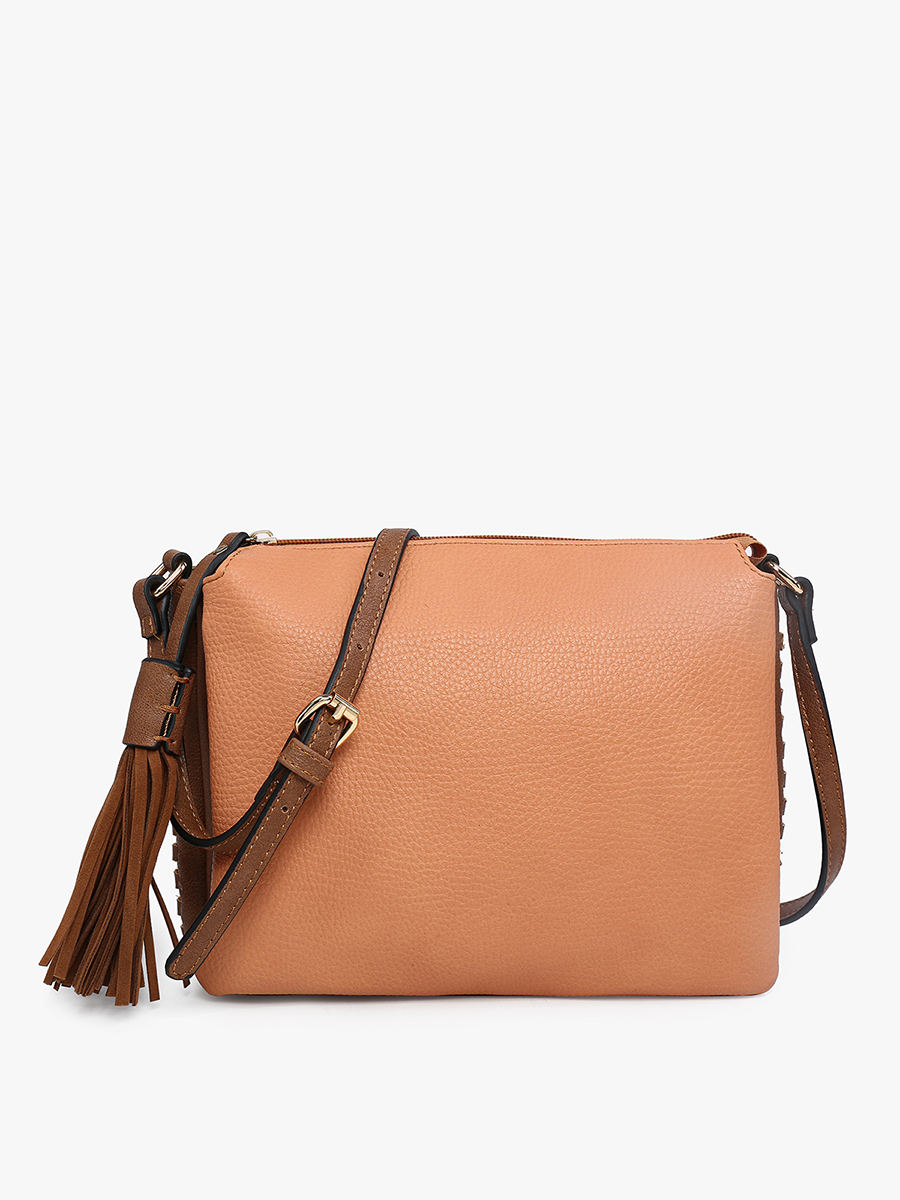 Sabrina Vegan Crossbody Melon Tan - Jen & Co. vegan handbag