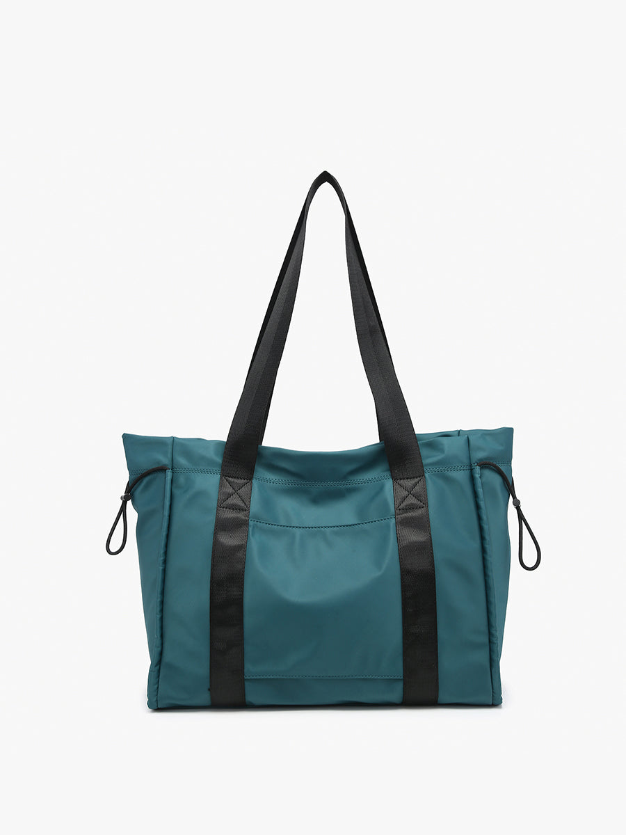 Lydia Nylon Contrast Tote - Jen & Co. vegan handbag