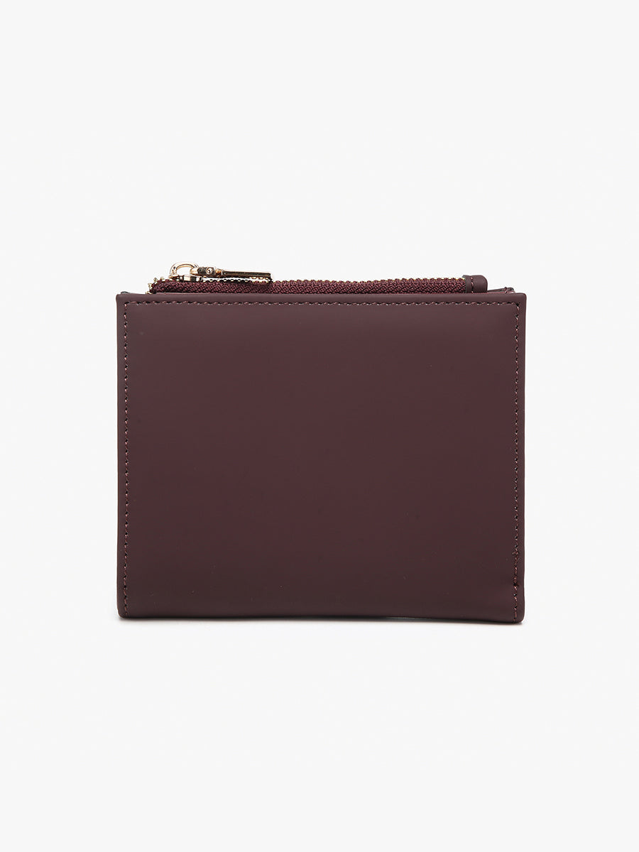Alannah Vegan Bifold Wallet Dark Plum - Jen & Co. vegan handbag