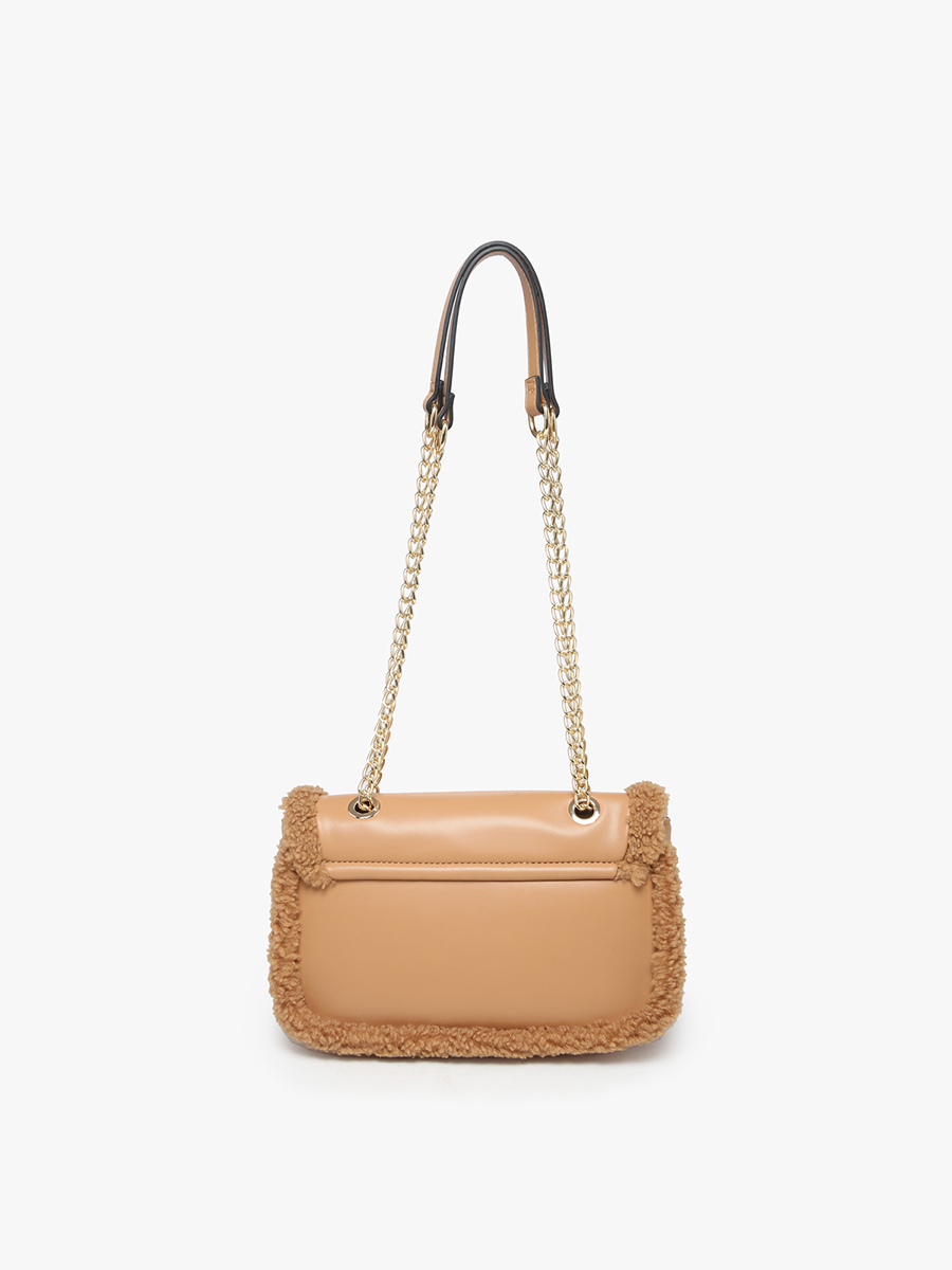 Coco Vegan Sherpa Trim Crossbody - Jen & Co. vegan handbag
