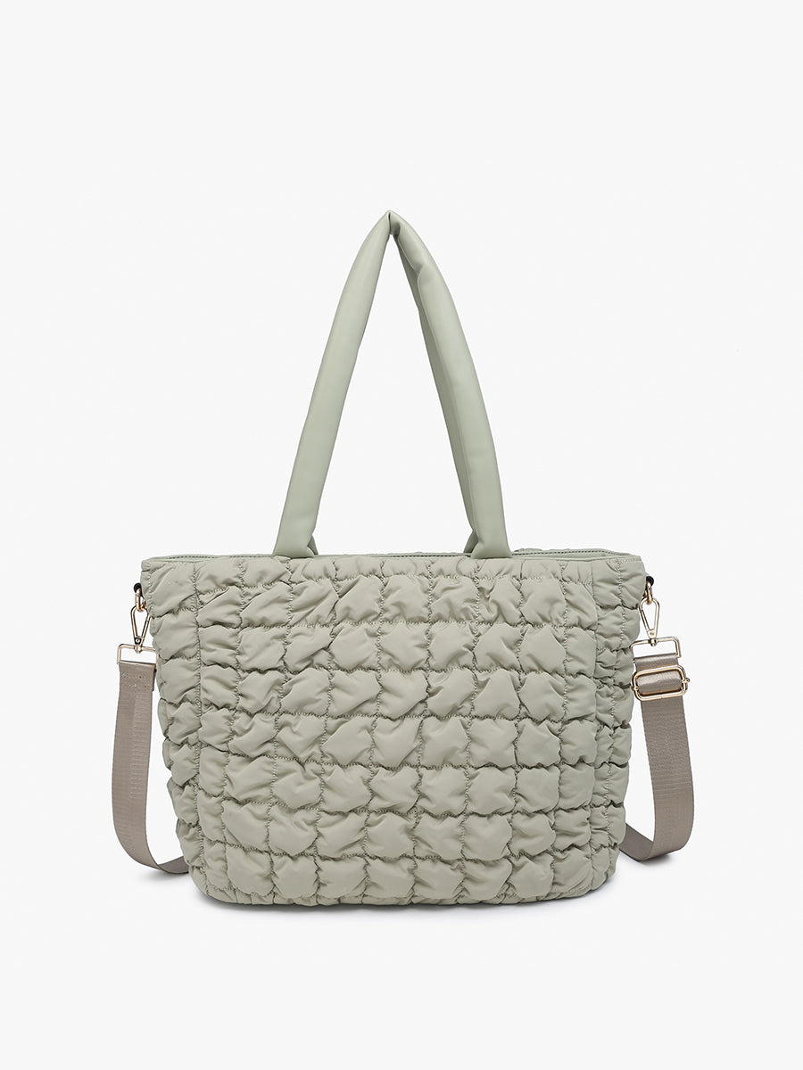 Kelly Quilted Nylon Tote - Jen & Co. vegan handbag
