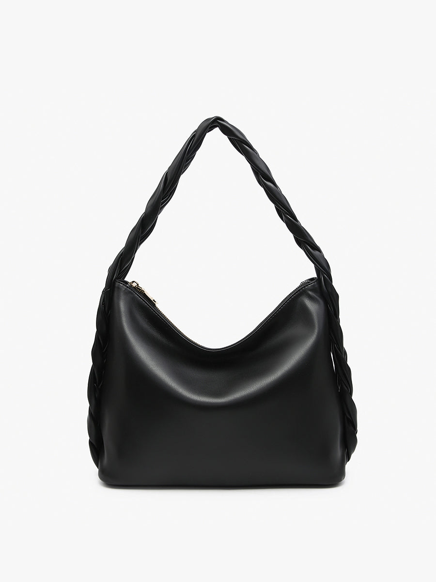 Delilah Vegan Knotted Hobo Black - Jen & Co. vegan handbag