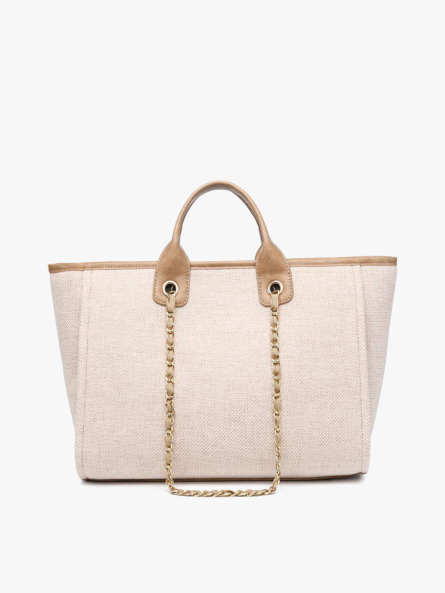 Kristina Vegan Stripe Satchel - Jen & Co. vegan handbag