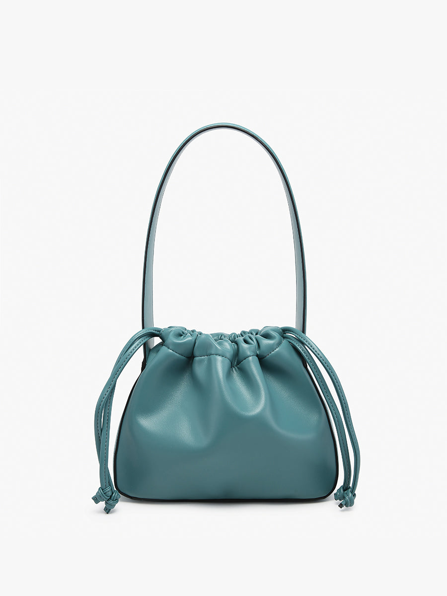 Yang Vegan Bucket Bag Teal - Jen & Co. vegan handbag