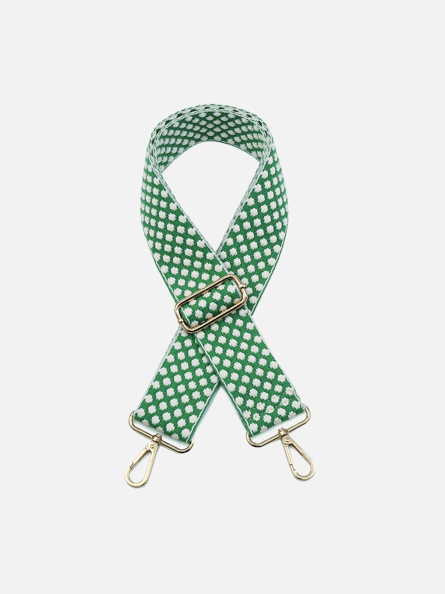 Dotted Guitar Strap Green - Jen & Co. vegan handbag