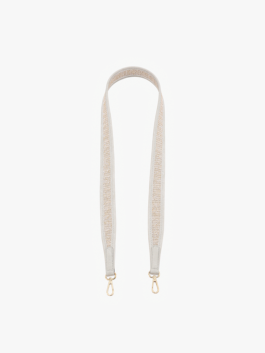 Vegan Leather/Straw Strap Off White - Jen & Co. vegan handbag