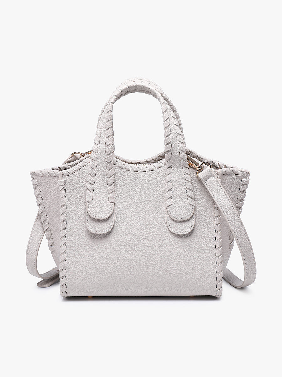 Marla Vegan Satchel Pale Grey - Jen & Co. vegan handbag
