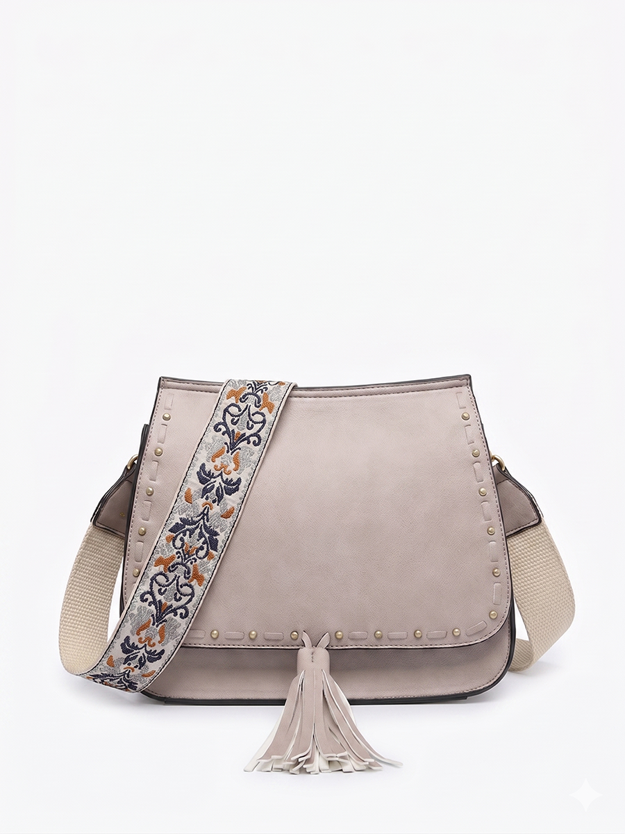 Bailey Vegan Crossbody Grey - Jen & Co. vegan handbag