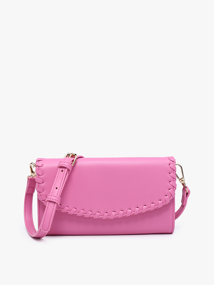Kyle Vegan Crossbody/Wallet Bubblegum - Jen & Co. vegan handbag