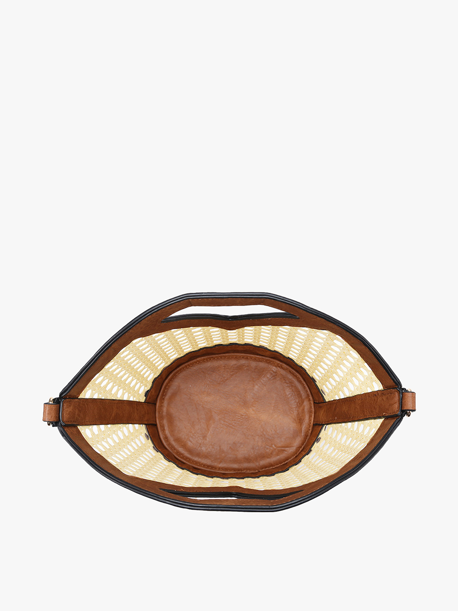 Ashlyn Vegan Rattan Bucket Bag - Jen & Co. vegan handbag