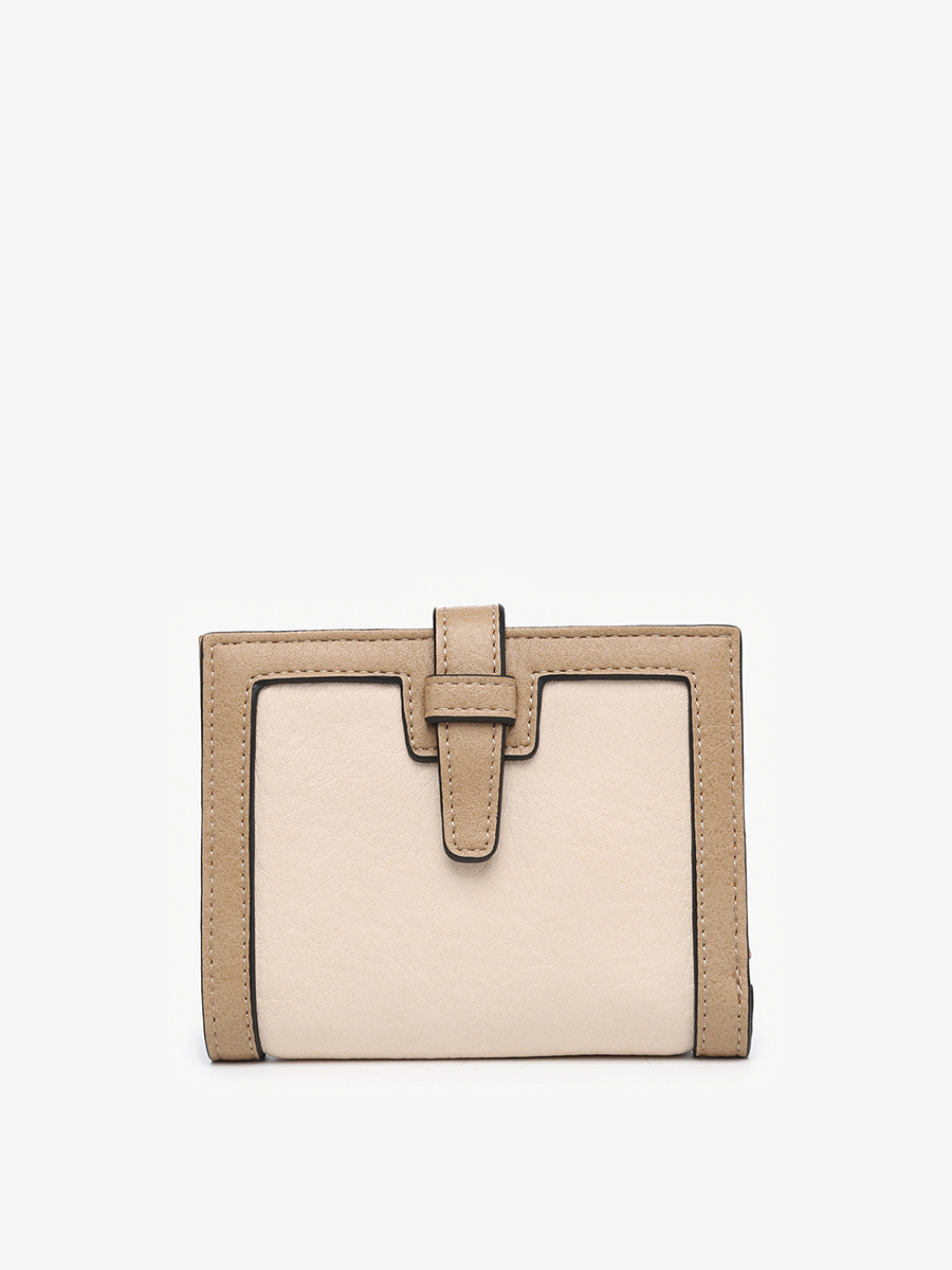 Bessie Vegan Wallet Beige Parchment - Jen & Co. vegan handbag