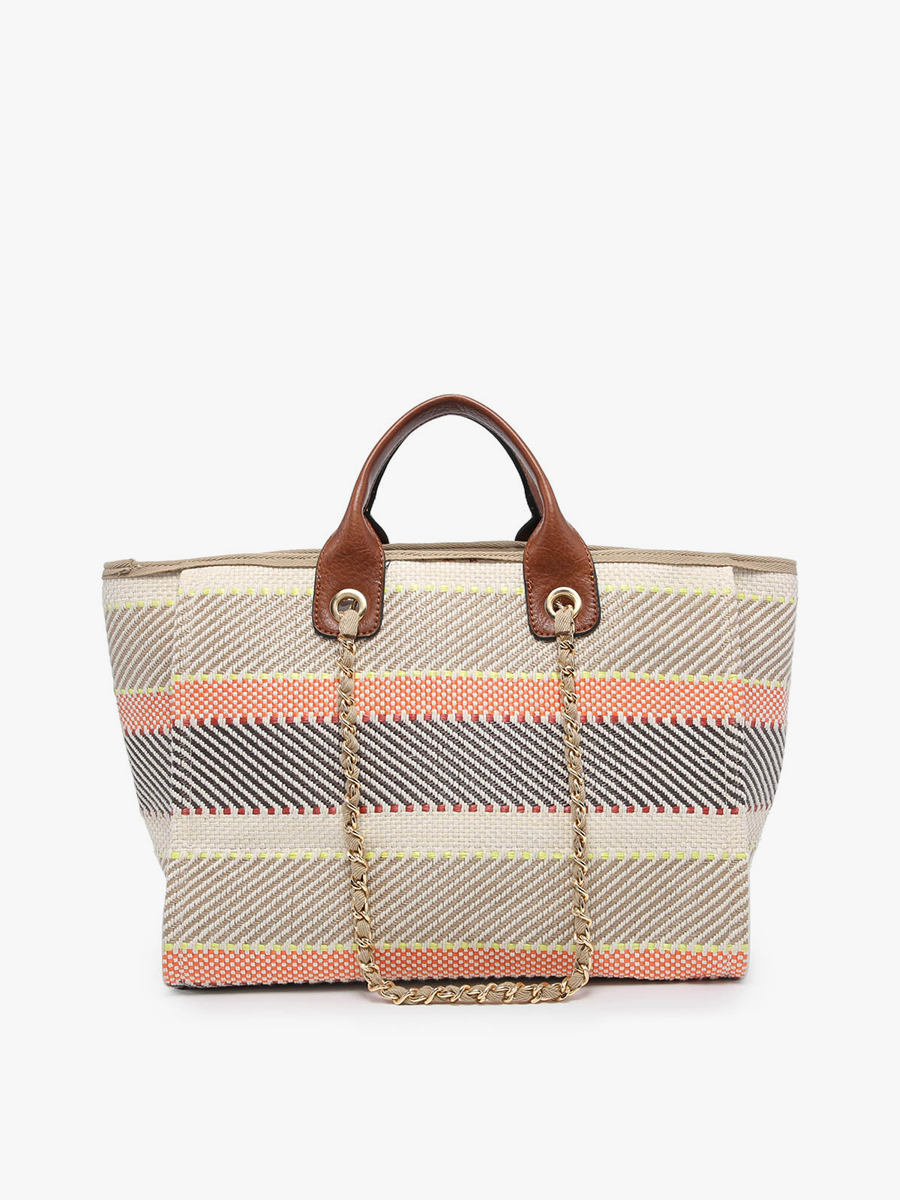 Kristina Vegan Stripe Satchel Multi 2 - Jen & Co. vegan handbag