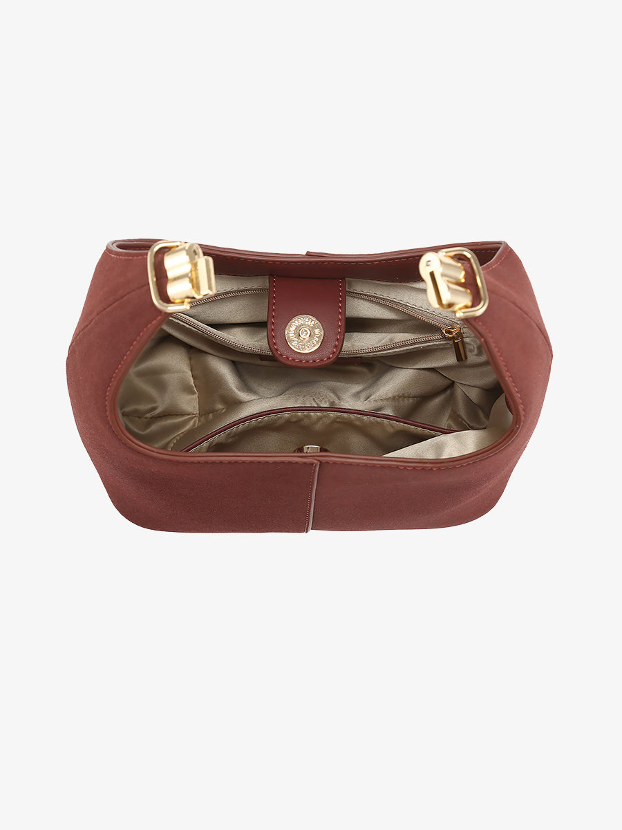 Elena Vegan Suede Crossbody - Jen & Co. vegan handbag