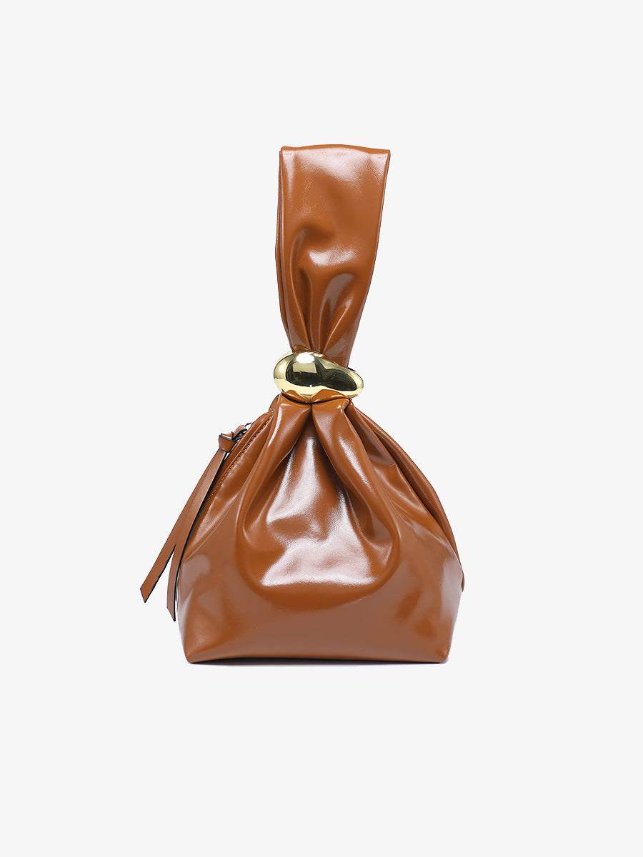 Selina Vegan Bucket Bag Brown - Jen & Co. vegan handbag