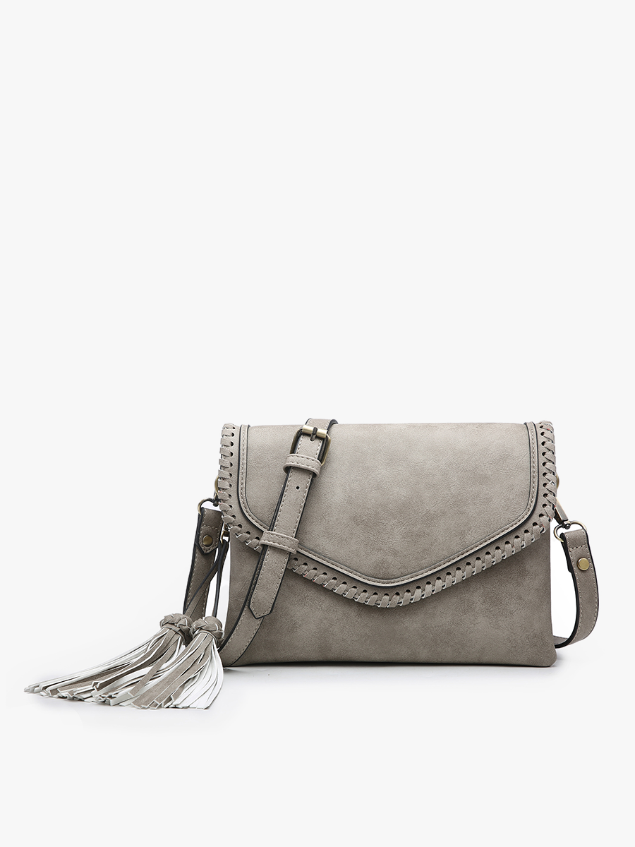 Sloane Vegan Crossbody Grey - Jen & Co. vegan handbag
