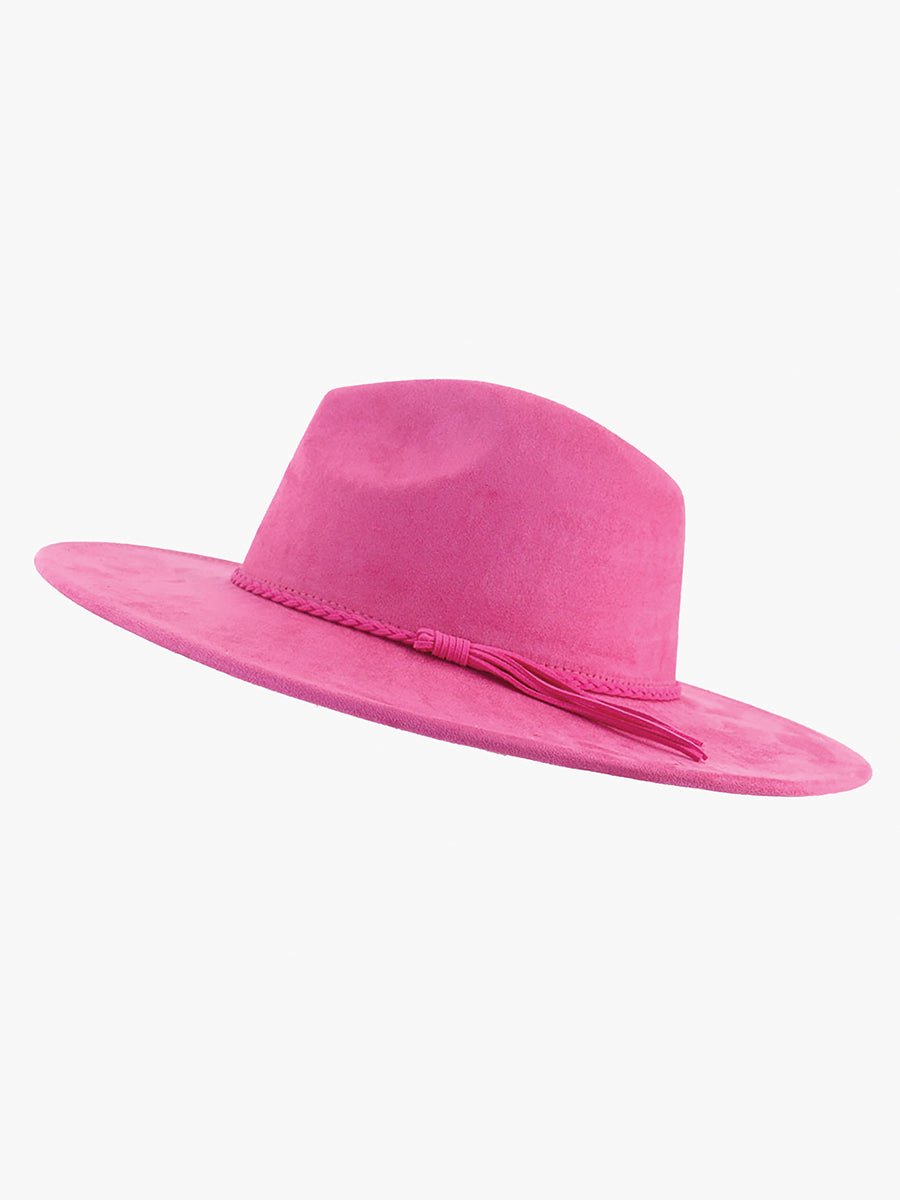 Atlas Braided Fedora Hot Pink - Jen & Co. vegan handbag