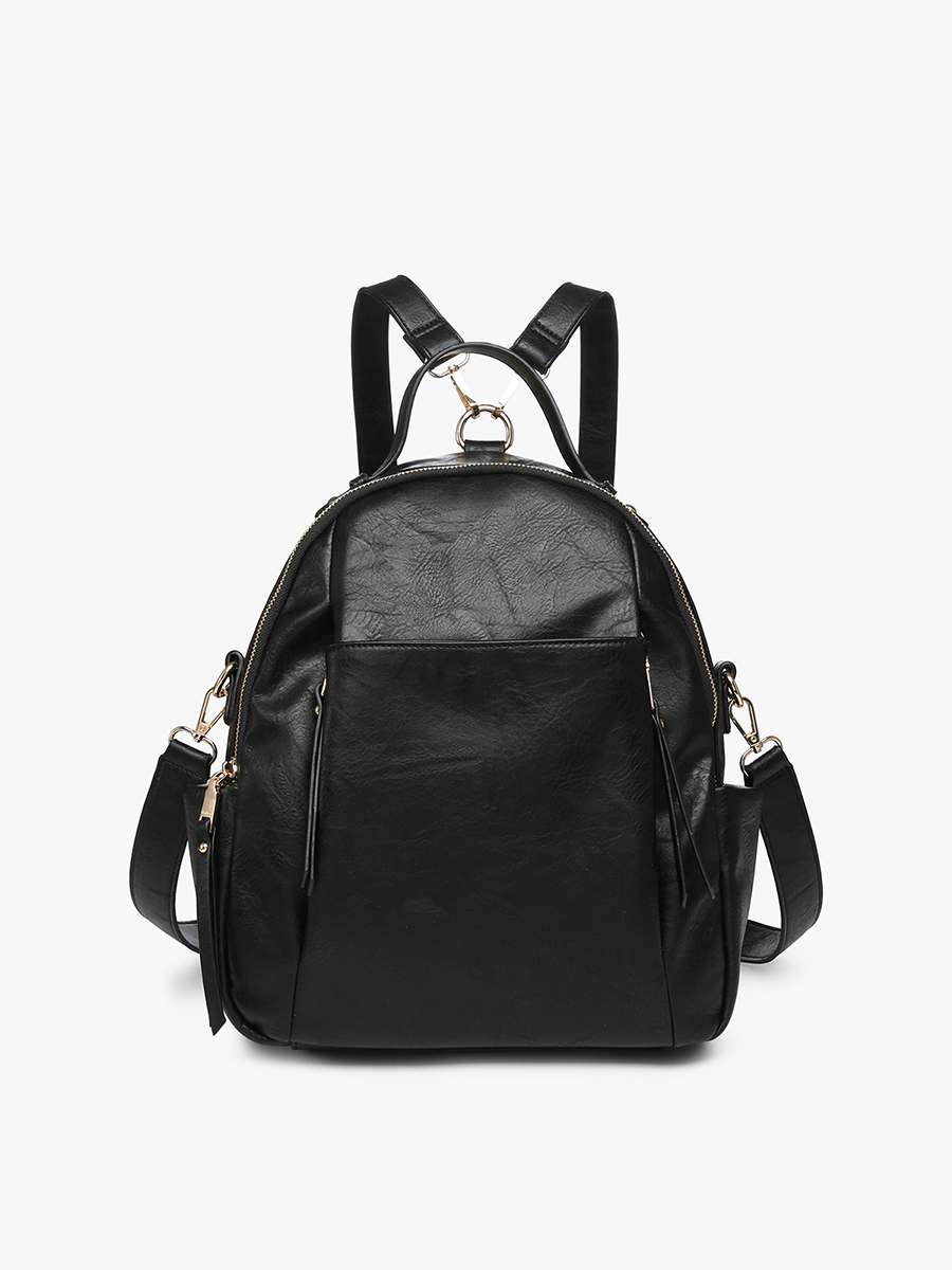 Lillia Vegan Convertible Backpack Black - Jen & Co. vegan handbag