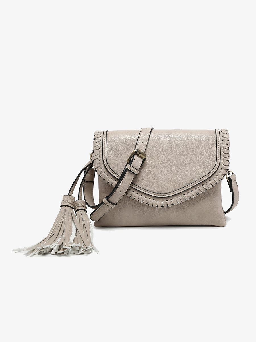 Sloane Vegan Crossbody Parchment - Jen & Co. vegan handbag