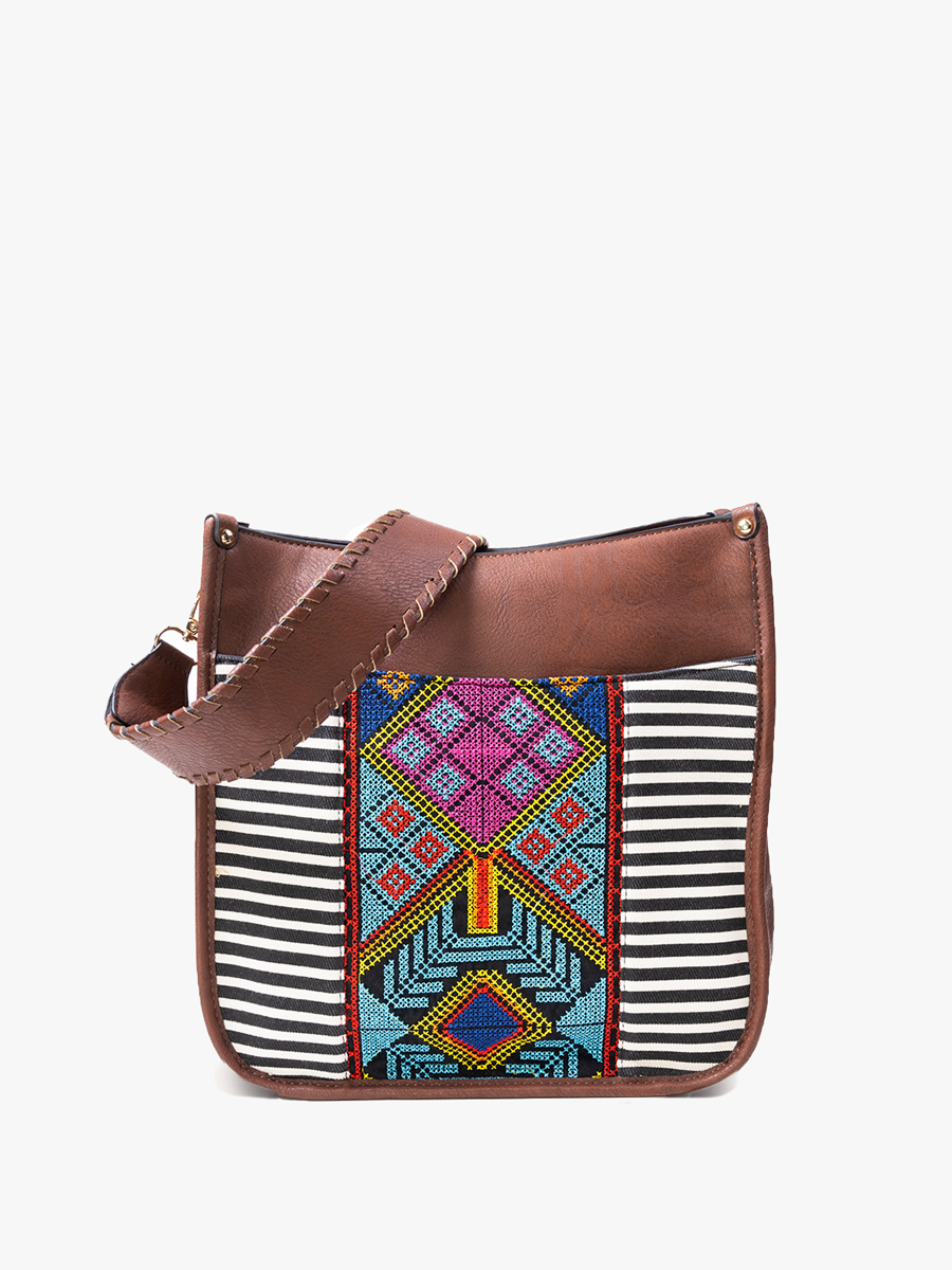 Chloe Tribal Crossbody Black - Jen & Co. vegan handbag