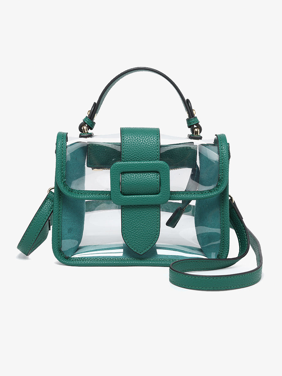 Toni Clear Crossbody Green - Jen & Co. vegan handbag