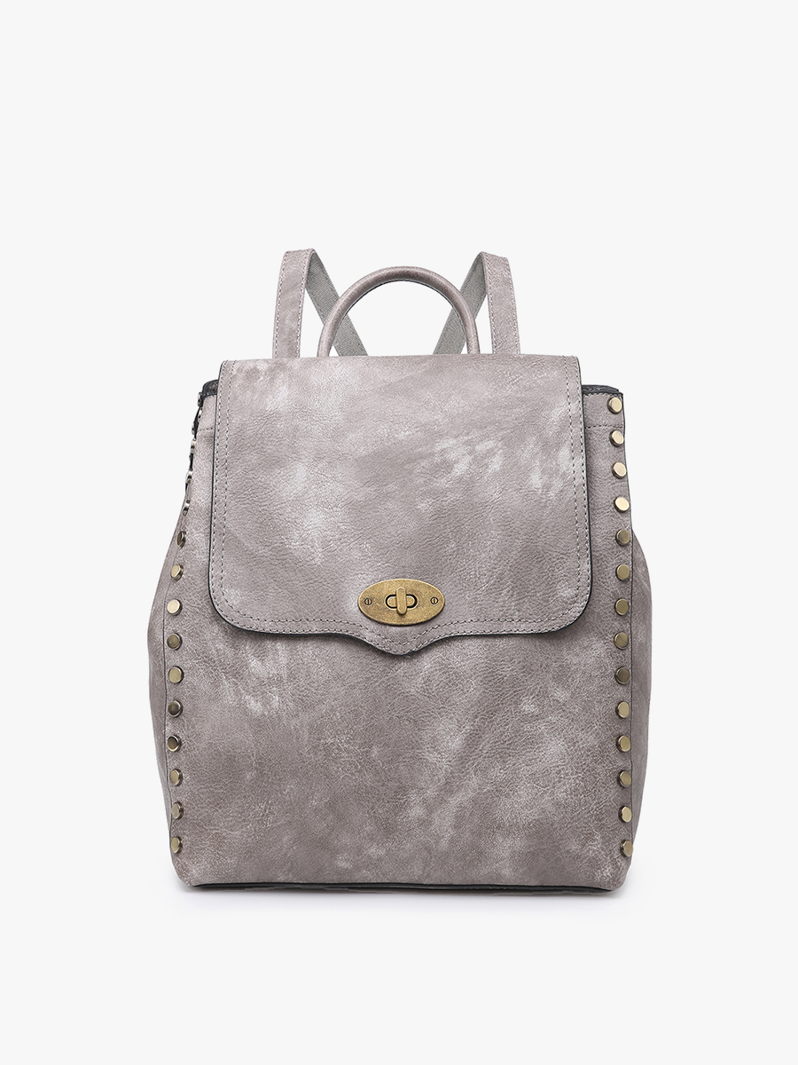 Bex Vegan Distressed Backpack Grey - Jen & Co. vegan handbag
