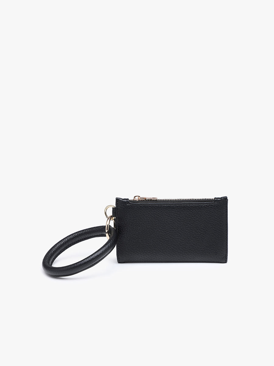 Adriana Vegan Bangle Wallet Black - Jen & Co. vegan handbag
